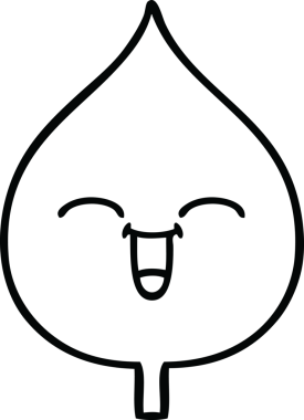 Bir insan tarafından çizilmiş dışavurumsal yaprağın çizgi çizimi