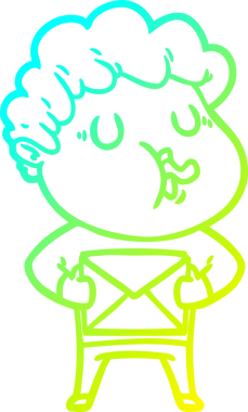 Bir insan tarafından çizilmiş bir çizgi film karakterinin çizimi.