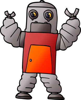 Bir insan tarafından çizilmiş karalama robotu.