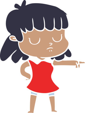 Düz renkli karikatür, ilgisiz kadın bir insan tarafından çizilmiş.