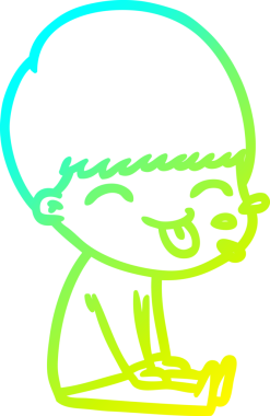 Bir çizgi film karakterinin insan tarafından çizilmiş bir dili dışarı çıkarması.