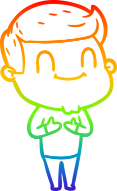 Bir insan tarafından çizilmiş gökkuşağı gradyan çizgi çizimi.