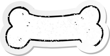 Bir insan tarafından çizilmiş karikatür kemiğinin sıkıntılı çıkartması.