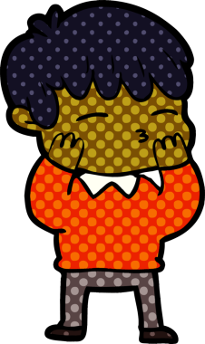 Bir insan tarafından çizilmiş meraklı bir çocuk.