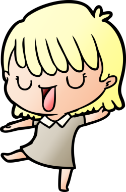 Bir insan tarafından çizilmiş karikatür kadın.