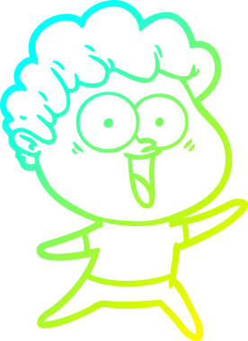 Heyecanlı bir adamın insan tarafından çizilmiş soğuk gradyan çizgisi