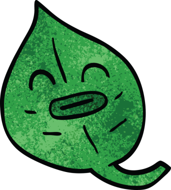 bir insan tarafından çizilmiş sonbahar yaprağı karalaması