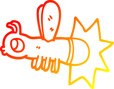 Bir insan tarafından çizilmiş bir çizgi film böceğinin sıcak gradyan çizimi