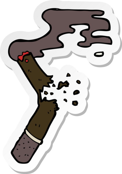 Bir insan tarafından çizilmiş kırık puro etiketi.