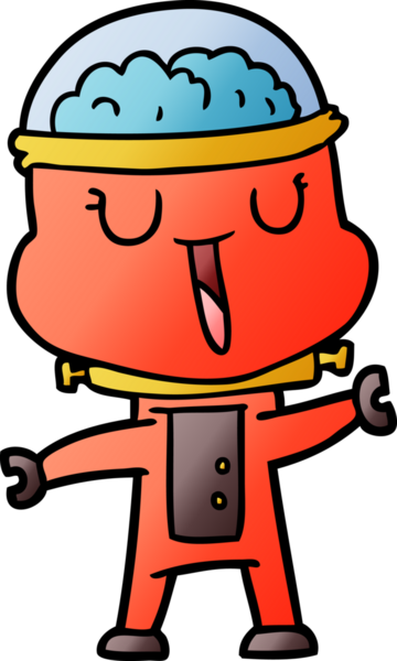 Bir insan tarafından çizilmiş mutlu robot çizimi.