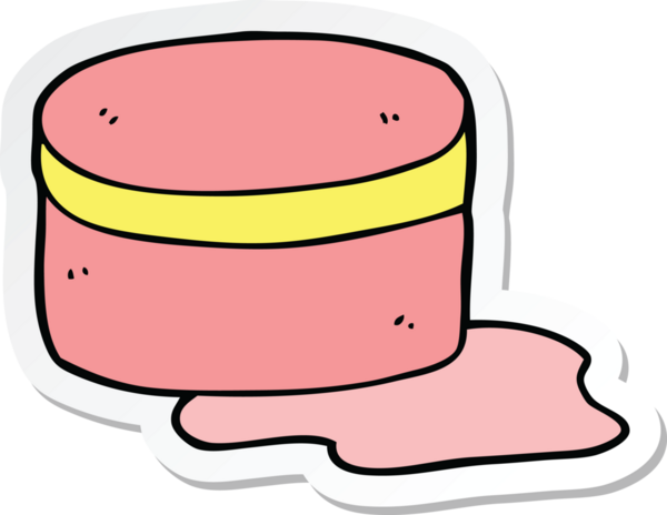 Bir insan tarafından çizilmiş karikatür güzellik losyonu kutusunun etiketi.