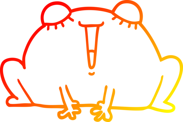 Bir insan tarafından çizilmiş bir kurbağanın sıcak çizgi çizimi