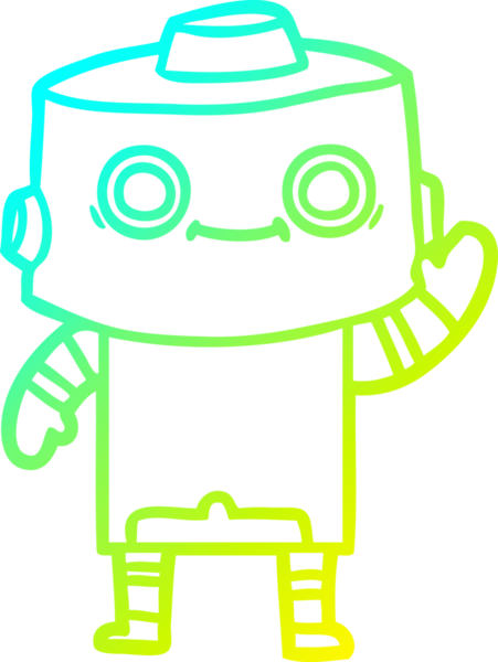 Bir insan tarafından çizilmiş soğuk gradyan robot çizimi