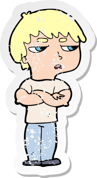 Bir insan tarafından çizilmiş rahatsız bir çizgi filmin gerilimli yapıştırması.