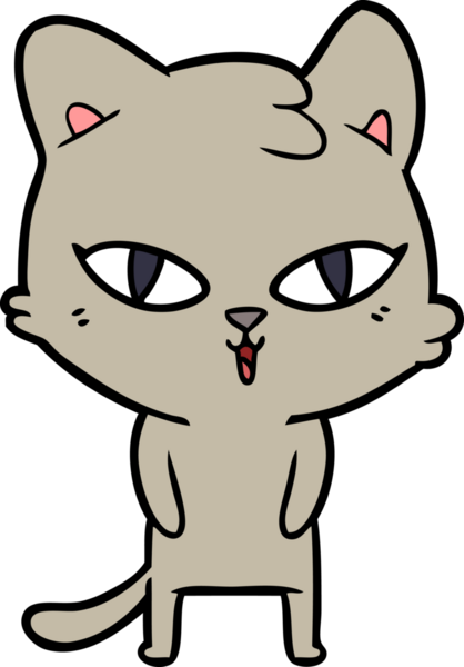 Bir insan tarafından çizilmiş çizgi film kedisi.