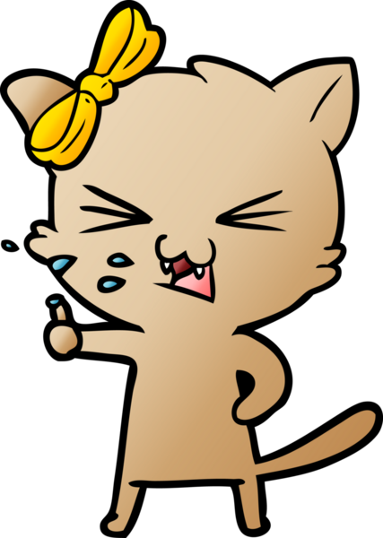 Bir insan tarafından çizilmiş çizgi film kedisi.