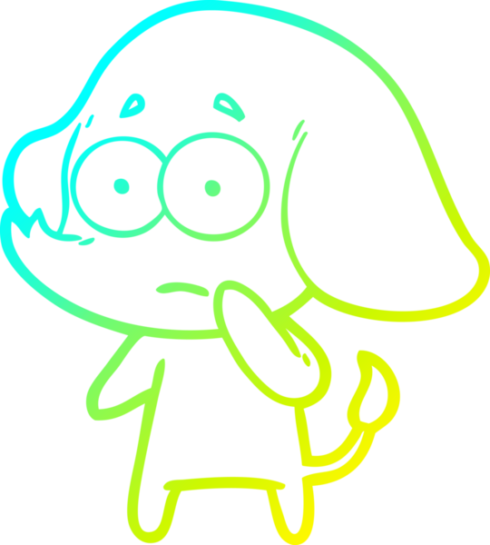 Bir insan tarafından çizilmiş belirsiz bir filin soğuk eğik çizgisi.