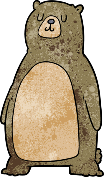 Bir insan tarafından çizilmiş çizgi film ayısı.