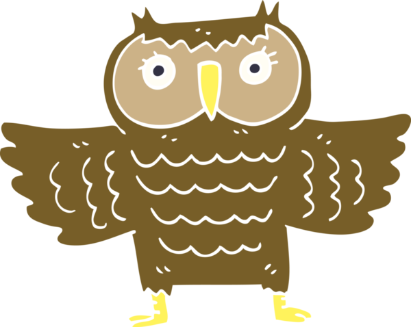 bir insan tarafından çizilmiş kanatlı karalama baykuşu.