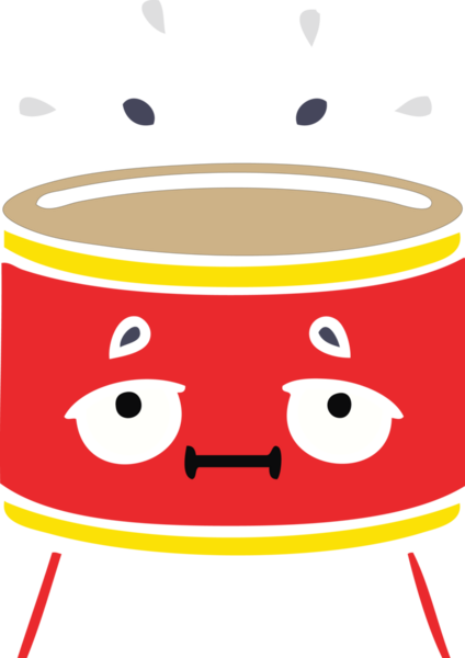Bir insan tarafından çizilen davulun düz renk retro karikatürü