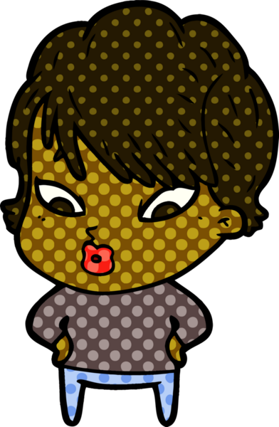 Bir insan tarafından çizilmiş karikatür kadın.