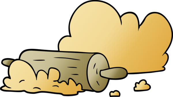 Bir insan tarafından çizilmiş merdane ve hamuru.