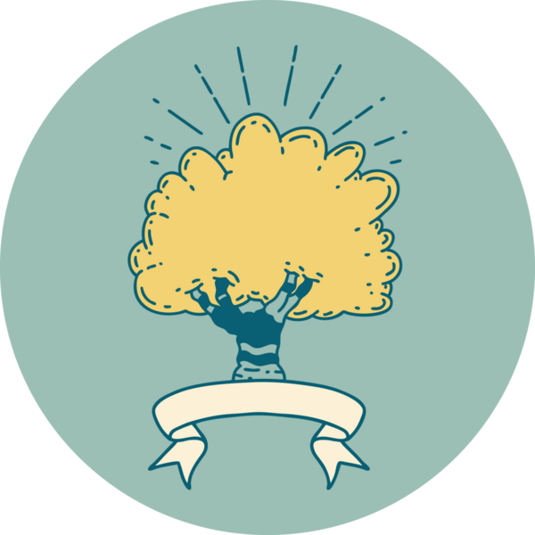 Bir insan tarafından çizilmiş dövme tarzı bir ağacın simgesi