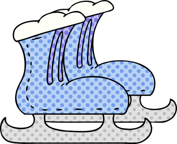Bir insan tarafından çizilmiş el çizimi karikatür buz pateni botları