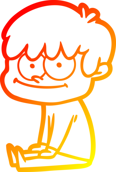 Bir insan tarafından çizilmiş mutlu bir çizgi film karakteri çizimi.