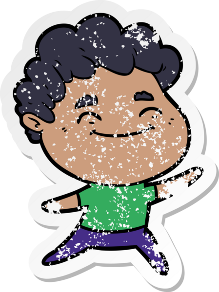 Bir insan tarafından çizilmiş, karikatür dostu bir adamın sıkıntılı çıkartması.