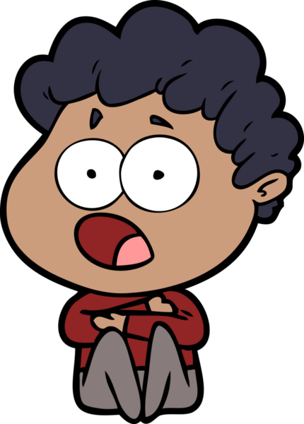 Bir insan tarafından çizilmiş bir karikatür adamı şaşkınlıkla nefes nefese kaldı.