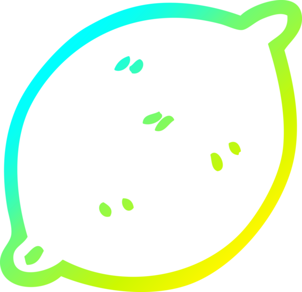 Bir insan tarafından çizilmiş limon meyvesinin soğuk gradyan çizgisi.