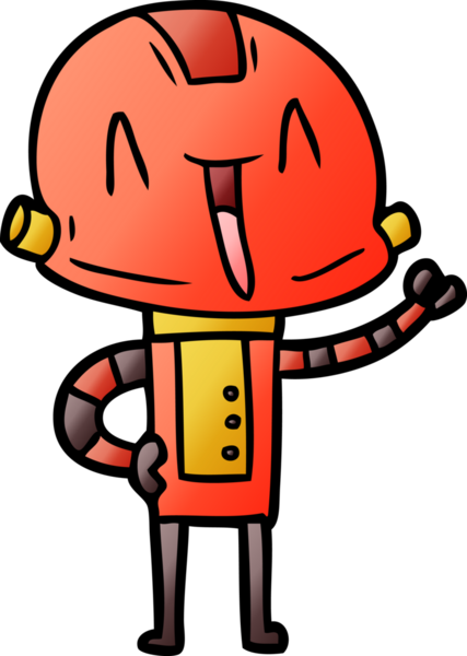 Bir insan tarafından çizilmiş çizgi film robotu