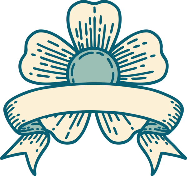 Bir insan tarafından çizilmiş geleneksel bir çiçek dövmesi.