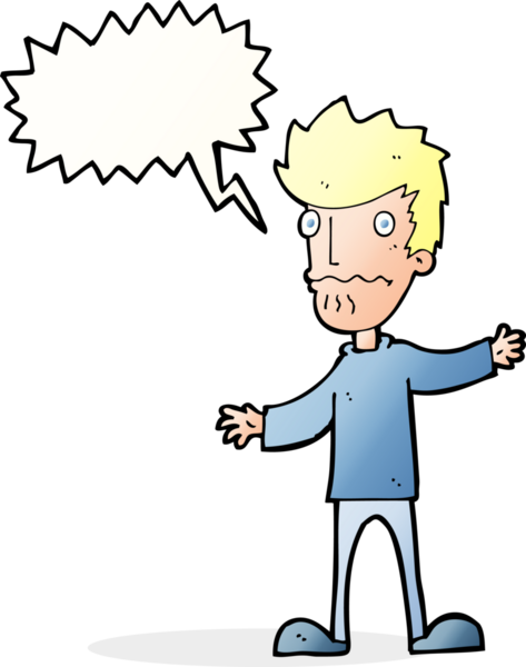 Bir insan tarafından çizilmiş konuşma balonlu sinirli bir adam.