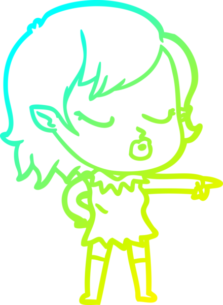 Soğuk gradyan çizgisi, bir insan tarafından çizilmiş şirin bir vampir kız çizgi filmi.