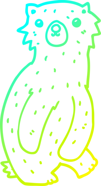 Bir insan tarafından çizilen çizgi film ayısının soğuk gradyan çizgisi.