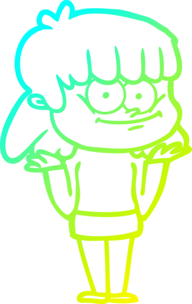 Bir insan tarafından çizilmiş gülümseyen bir karikatür çizimi