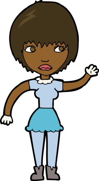 Bir insan tarafından çizilmiş, el sallayan bir kadın.