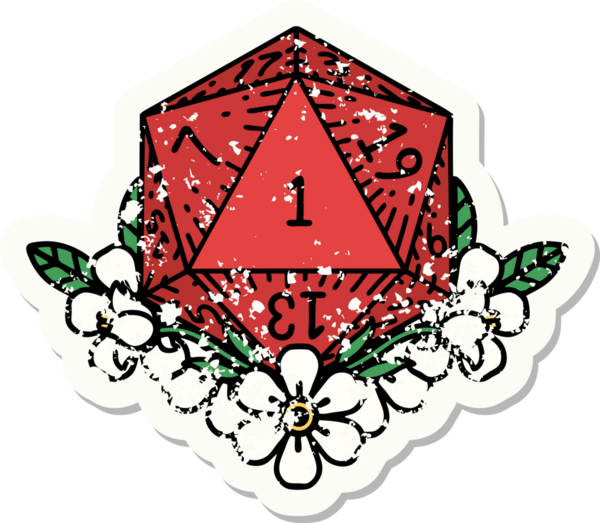 Doğal bir zarın grunge sticker 'ı bir insan tarafından çizilmiş çiçek elementleriyle yuvarlanıyor.