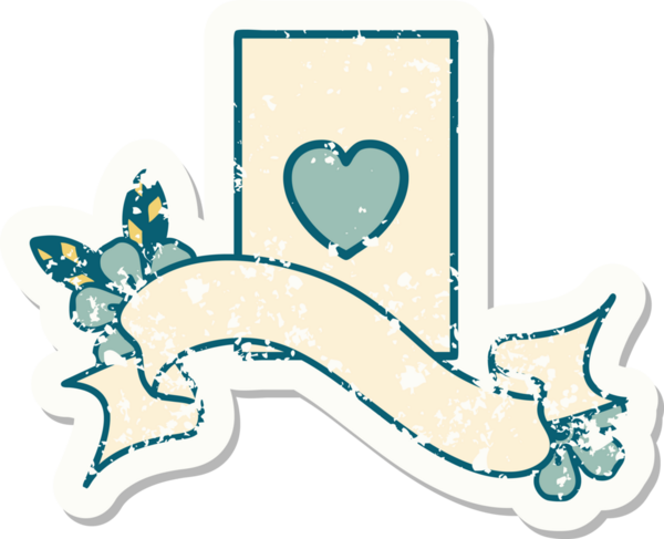 Bir insan tarafından çizilmiş kupa asının sancağı olan eski bir etiket.