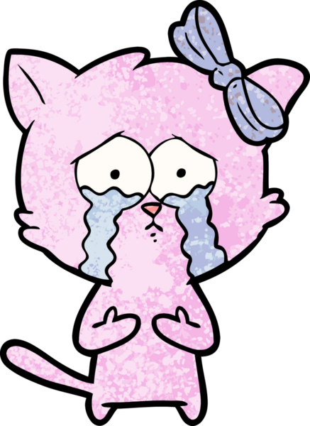 Bir insan tarafından çizilmiş çizgi film kedisi.