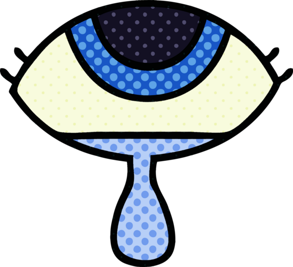 Bir insan tarafından çizilmiş ağlayan bir göz çizgi filmi.