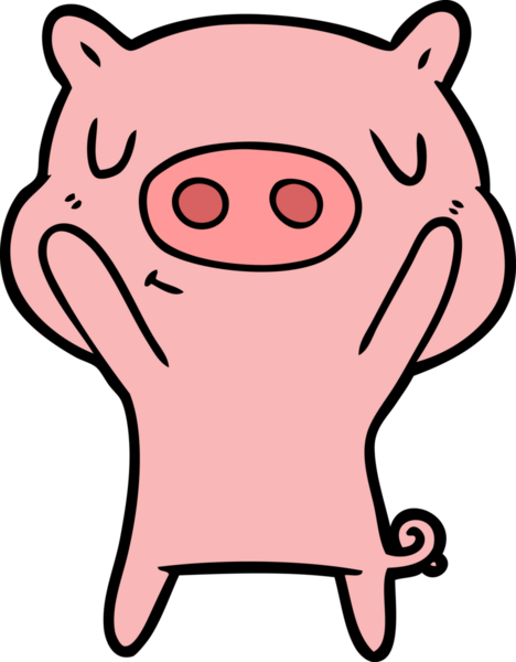 Bir insan tarafından çizilmiş çizgi film içerikli domuz.