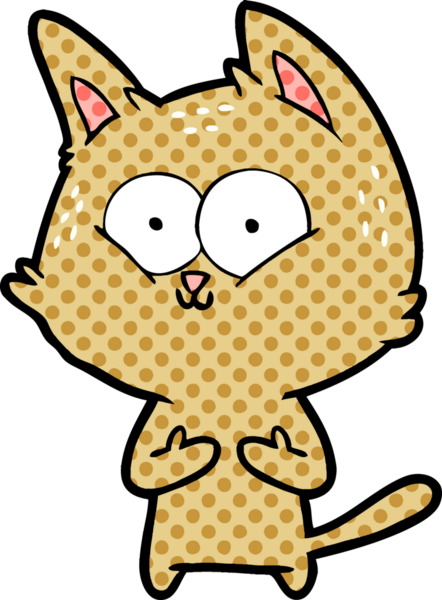 Bir insan tarafından çizilmiş çizgi film kedisi.