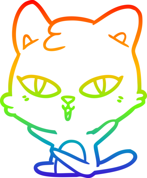 gökkuşağı gradyanı çizimi bir insan tarafından çizilmiş çizgi film kedisi