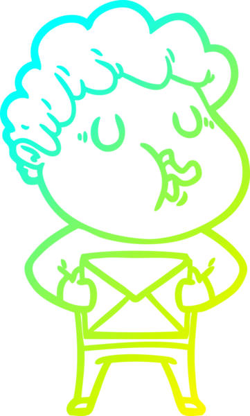 Bir insan tarafından çizilmiş bir çizgi film karakterinin çizimi.