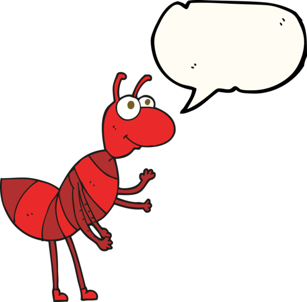 Bir insan tarafından çizilmiş serbest konuşma balonu karınca.