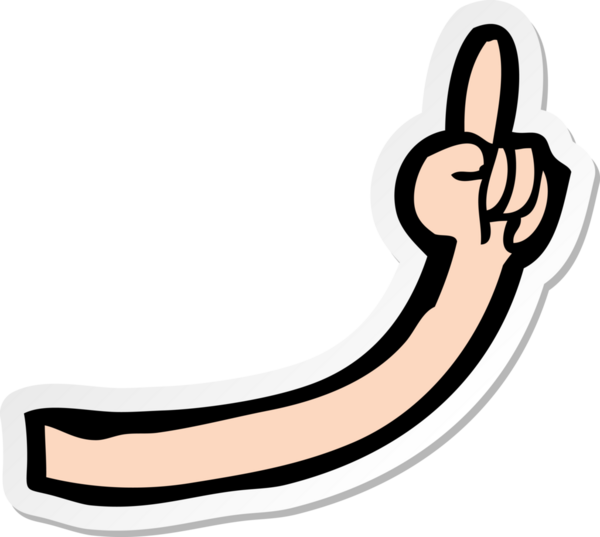 Bir insan tarafından çizilmiş bir karikatür kolunun çıkartması.