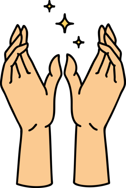 Bir insan tarafından çizilmiş geleneksel mistik el dövmesi.